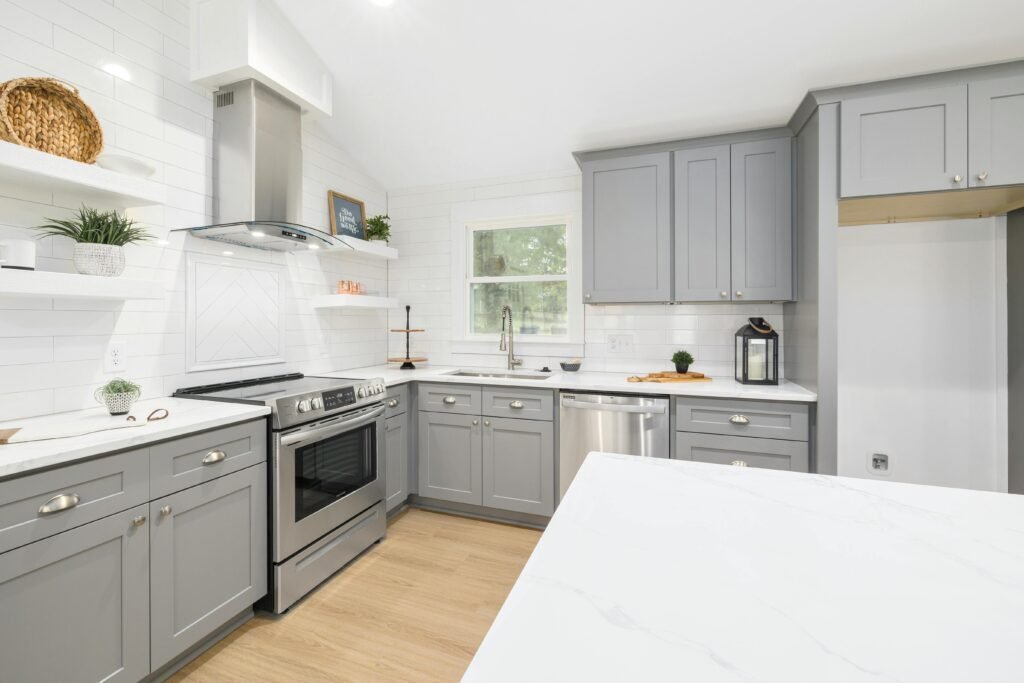 Stainless Steel and Wood Kitchen