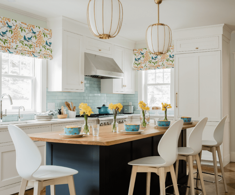 White Cabinets with Pops of Color